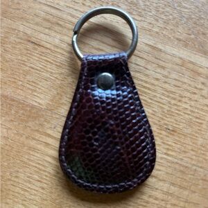 Polo Ralph Lauren Logo Embossed on Brown  Leather  Keychain